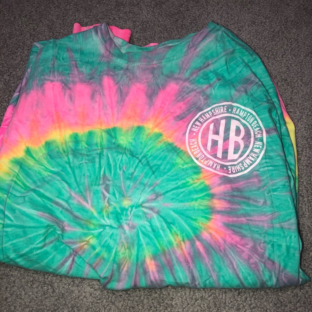 neon tie dye hampton beach NH longsleeve tshirt